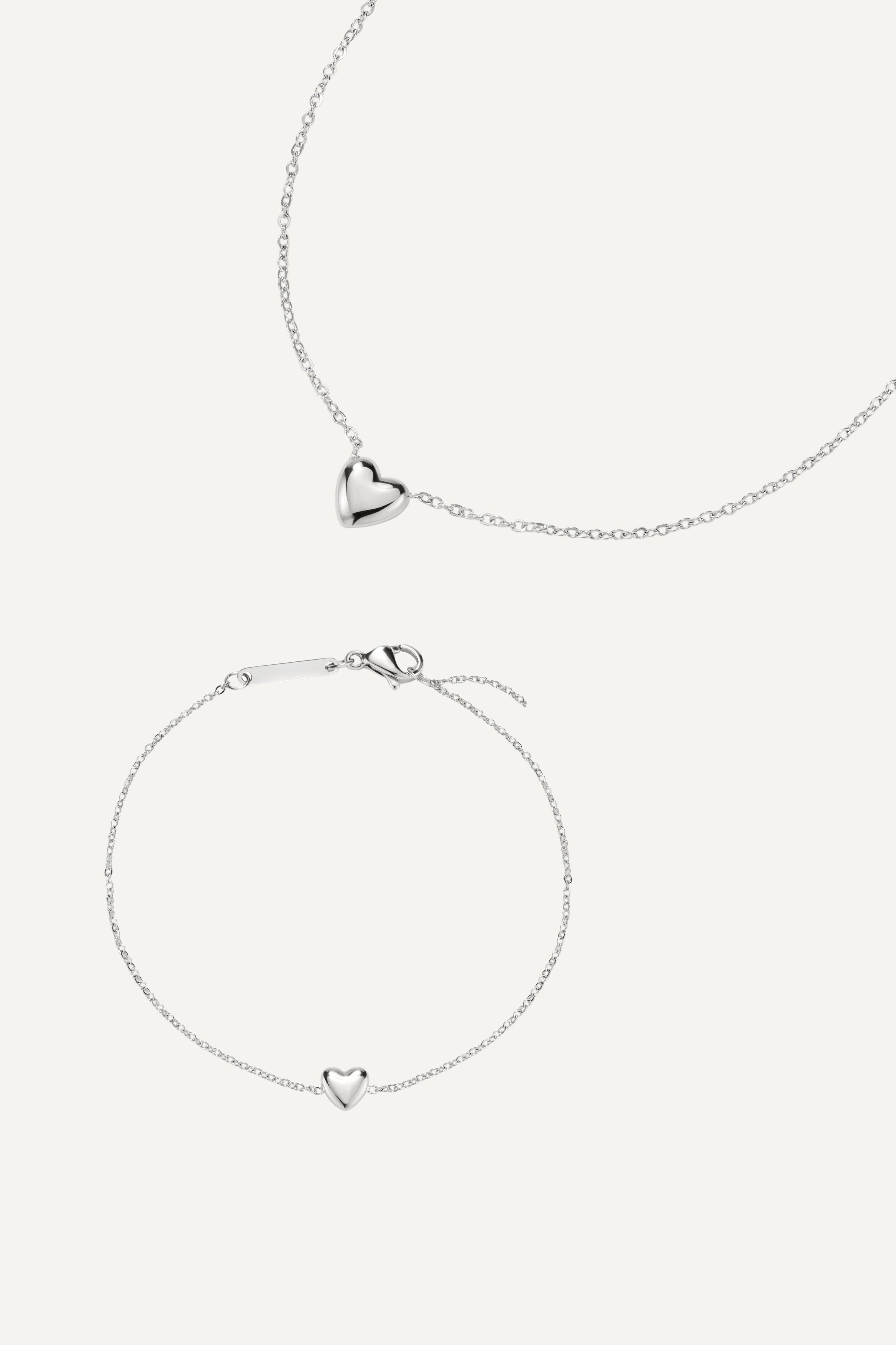 Set Mini Heart Silver